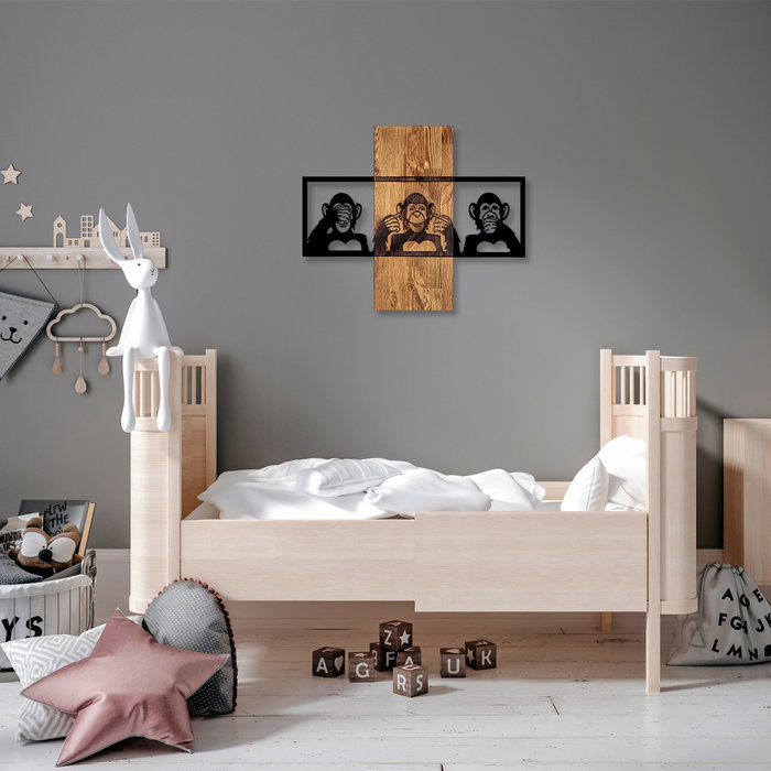 Wallity MA-300 Accesorio Decorativo de Pared de Madera y Metal Nogal y Negro Wallity MA-300 Accesorio Decorativo de Pared de Madera y Metal Nogal y Negro